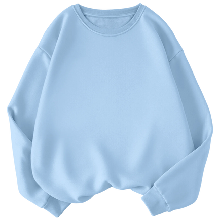 Women's Light Gray Oversized Crewneck Sweatshirt Loose Fit Casual Pullover