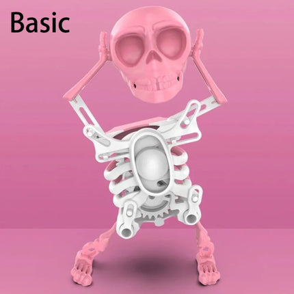 Dancing and Swinging Skull Toy Dancing Skeleton Wind Up Skeleton Clockwork Lighted Action Figure Articulated Flexible Skeleton
