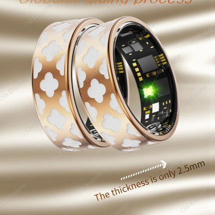 2025 New Women Gold Smart Ring Health HRV Monitor Heart Rate Sleep Monitor 10ATM Deep Waterproof Remote control Smart Ring Gifts