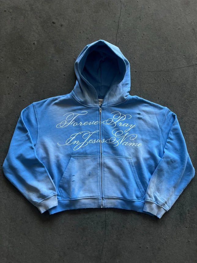 Vintage Yellow Fashion Print Zip Up Hoodies Harajuku Hip Hop Long Sleeve Coats Loose Hooded Sweatshirt Men and Women Streetwear