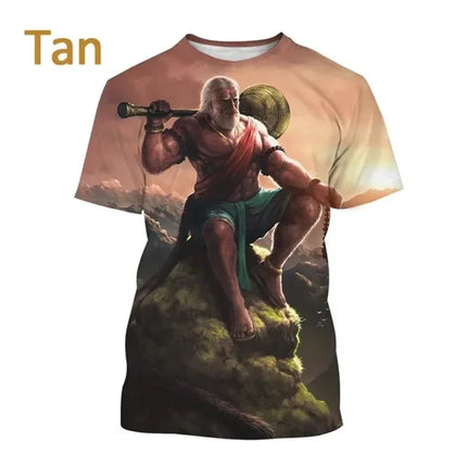 New Indian Monkey God Hanuman 3D Printed T-Shirt Men And Women Clothing Hindu Myth Figure Pattern Streetwear Top Tshirt Tees