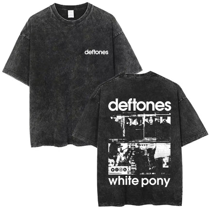 New Arrival Mens Clothes Tee Shirt Homme Washed Vintage Rock Band Deftones Private Music Graphic  Men Clothing New in Top & Tees