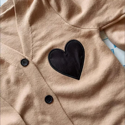 2023 Spring Autumn Girls Jumpers Love Khaki Toddler Boys Tops Sweater Cardigan Children's Sweater Children Clothing Baby-clothes