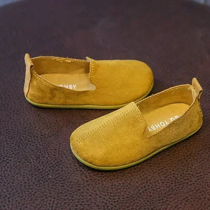 Children's Flat Shoes New Candy Color Simple Casual Shoes Loafers Slip-on Flats Lightweight Boys Girls Leather Shoes Moccasins