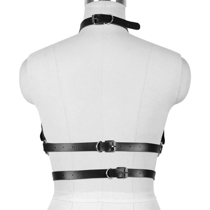 Female Unique Leather Suspenders Punk-Style Waist Belt Straps for Bar and Stage Performance Couple Sex BDSM