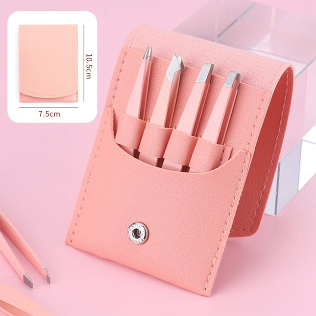 4Pcs Eyebrow Clips Multicolored Tweezers Set for Women Great Precision for Ingrown Hair Splinter Facial Hair Removal Beauty Tool