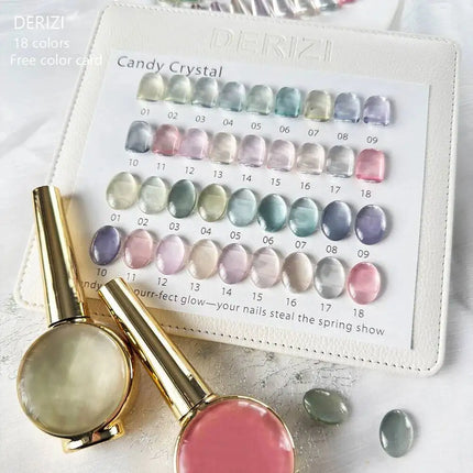 18pcs Glass Bead Cat‘s’ Eye Gel Nail Polish Set With Color Sample Holographic Magnetic Nail Polish Soak Off UV LED Varnish 15ml
