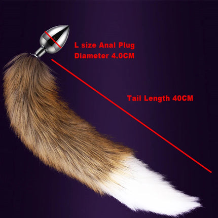 Sex Shop 5 Sizes Metal Butt Plug Fetish Fox Tail Intimate Toys Bdsm Anal Extender Dilator Products Erotic Games Goods For Adults