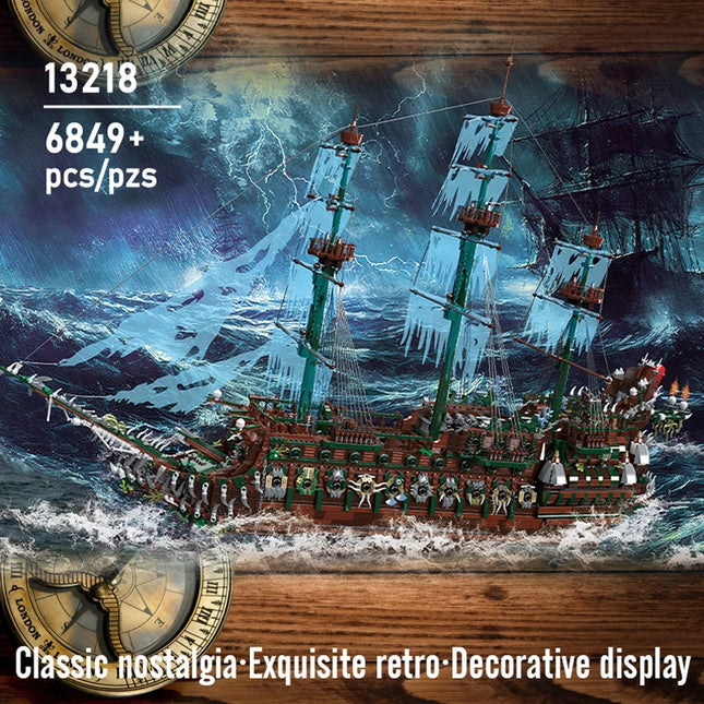 Mould King 13218 Pirate Ship Toys The MOC Big Flying Dutchman Building Block Assembly Ship Model Brick Set Kids Christmas Gift