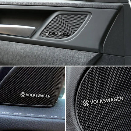3D Car Audio Stereo Speaker Badge Sticker Decal Accessories For Volkswagen VW Golf Polo Caddy Tiguan Passat Jetta Touareg Sharan
