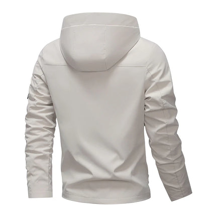 Men's Waterproof Outdoor Jacket - Hooded Windbreaker / Veste Extérieure Imperméable Hommes - Coupe-Vent à Capuche