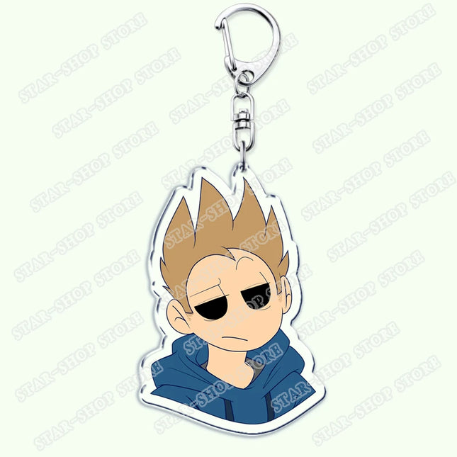 Cartoon Anime Eddsworld Tord Keychain Accessories Bag Comic Ringo Edds Meme Keyrings Jewelry Fans Friends Birthdays Gifts