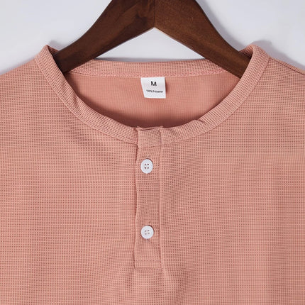 Men's Polo Shirt with Henley Collar, Short-Sleeved T-Shirt, Summer Casual Button-Down Placket Street Style Base Layer, S-3XL.