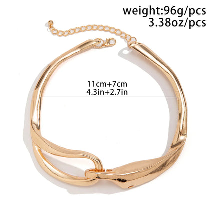 DIEZI Steampunk Irregular Clavicle Torques Necklace For Women Punk Gold Silver Color Statement Chokers Necklace Gift Jewelry
