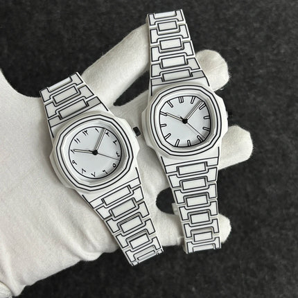 Top-quality luxurious men's sketch quartz watch with Arabic numeral display in 3D comic style