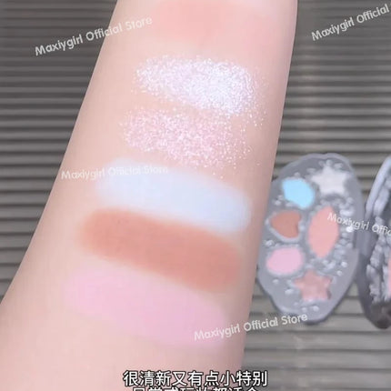 Flower Know Shell Pearl Collection Eyeshadow Palette Eye Glitter Make Up Palette Long Lasting 6 Color Eye Shadow Cosmetics