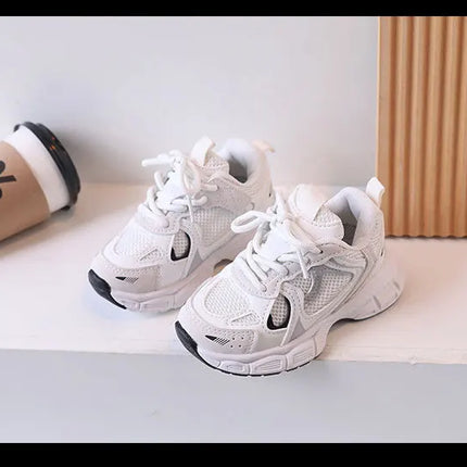 Kids Casual Sports Shoes with Thick Soles Boys Girls Fashion Versatile Sneakers 2024 New Children Mesh Breathable Running Shoes