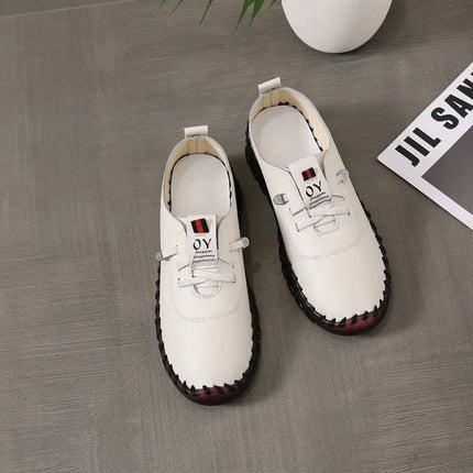 Sneakers Women Shoes Loafers Lace Up Leather Flat New Spring Casual comfortable Mom Shoe Mujer Zapatos Chaussure Femme
