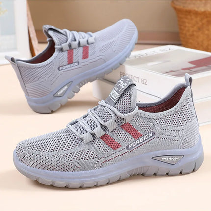 Women Casual Sports Shoes Breathable Lightweight Sneakers Anti-slip Flats Outdoor Running Walking Shoes Female Vulcanized Shoes