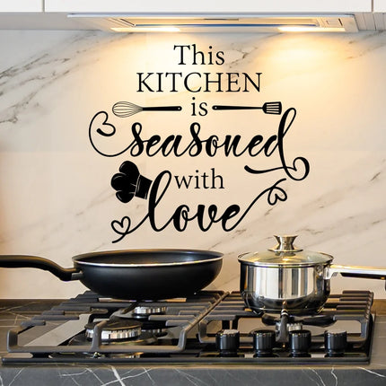 30x60cm English Kitchen Tableware Wall Sticker Sunflower Butterfly PVC Self-Apply Removable Wall Art Decal Home Decoration