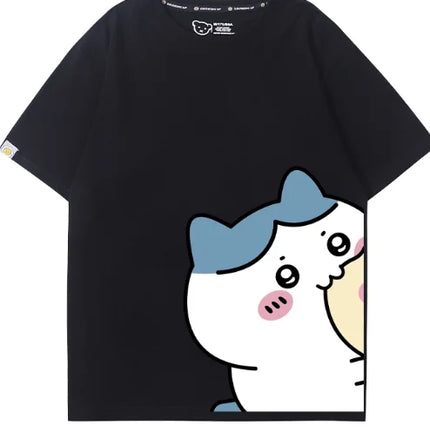 MINISO Cute Chiikawa Print Short Sleeve Women Men Loose Casual Everyday Wear T-shirt Stylish High-quality Tops Clothing