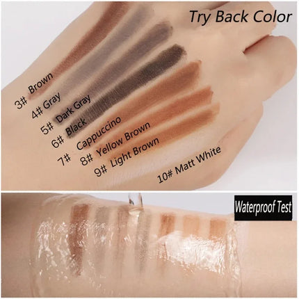 6PCS Haozhuang Eyebrow Pencil Brown Wholesale Cosmetic Pencil Product Natural Waterproof Long-Lasting Tattoo Brush Makeup Beauty