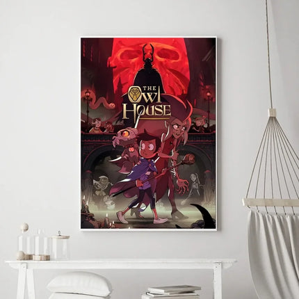 Cartoon The O-Owl House Poster Vintage Poster Prints Art Home Canvas Painting Bathroom Kitchen Bar Accessories Wall Sticker