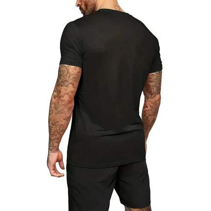 Men's Summer Casual Sports Two-Piece Set - Short-Sleeve Breathable Quick-Dry T-Shirt And Shorts for Outdoor Running Fitness