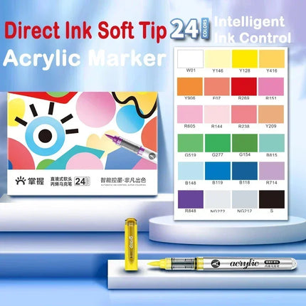 GRASP 120/1 Colors Acrylic Marker Pens Waterproof Pen Soft Brush Nib Student Art for Glass Stone Art School Supplies Stationery
