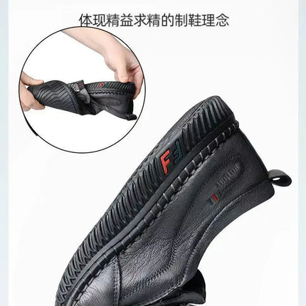 Mens Leather Loafers Non Slip Walking Flats Breathable Outdoor Slip on Casual Shoes for Male Work Office Driving Sneakers2
