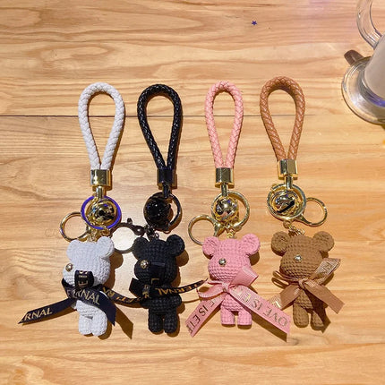 Creative Cute Bear Keychain Jewelry Resin Trinket Gift Women Bag Charms Phone Doll Pendant Car Keyring Accessories