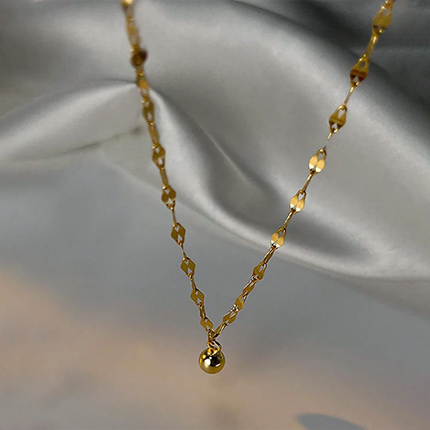 DGIDDK Stainless Steel Chain Fortune Beads Pendant Female Anklet New Fashion Versatile Commuting Personality Simple Anklet