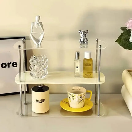 2-3Layers Acrylic Desktop Storage Rack Water Cup Perfume Bathroom Table Top Cosmetics Storage Jewelry Display Frame Organizer
