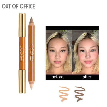 Ooo Double-Headed Shadow Contour Stick Pencil Highlight Contouring Grooming Long-Lasting Flawless Beauty Professional Cosmetics