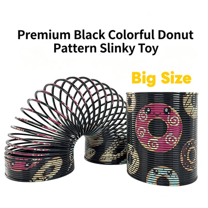 Colorful Black Donut Pattern 3.9 Inch Rainbow Spring Toy Kids Magic Coil Slinky for Motor Skill Development Party Favor