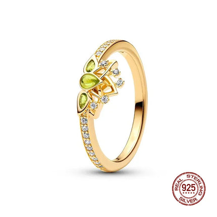 New 925 Silver Sun and Moon Love Princess Zircon Oxide Enamel Heart Love Ring Fashion Fine Jewelry For Women Gift Hypoallergenic
