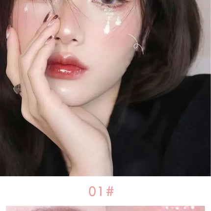 6 Colors Glitter Liquid Eyeshadow Waterproof Pearlescent Shiny Eye Shadow Highlighter Sequins Lying Silkworm Makeup Beauty Tool