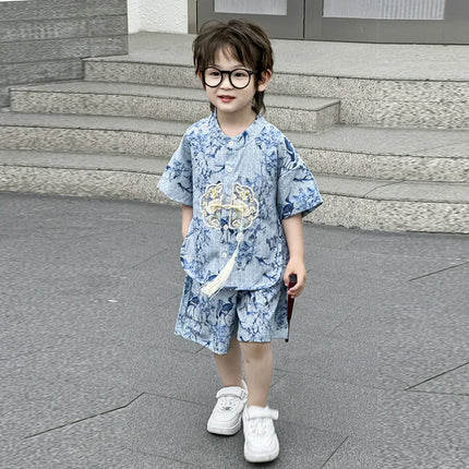 Kung Fu Uniform Hanfu Tai Chi Tai Ethnic Style Wushu Kids Clothes Children's Clothing Traditional Boys Sets Cosplay Costumes