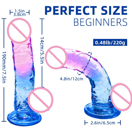 2 Sizes Soft Jelly Dildo Realistic Fake Dick Penis Suction Cup Dildo Realistic Sex Toys For Lesbian Women Female Masturbator
