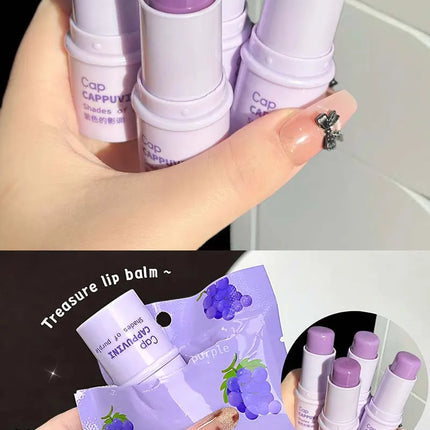 Cappuvini Grape Lip Balm Solid Color Moisturizing Hydrating Students Affordable Lip Care Autumn and Winter Anti-Cracking Essential