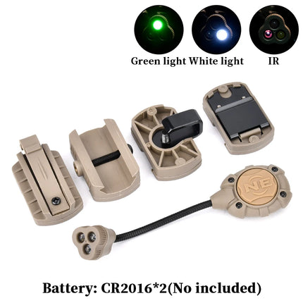 WADSN Airsoft Tactical Helmet Strobe Light 3 Mode IR Green Red LED Fast Helmet Lamp Survival Safety Flashlight for Hunting