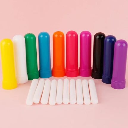 100sets Empty Nasal Inhaler Tubes White Inhaler Stick for Essential Oil Aromatherapy Blank Nasal Inhalers for Essential Oils
