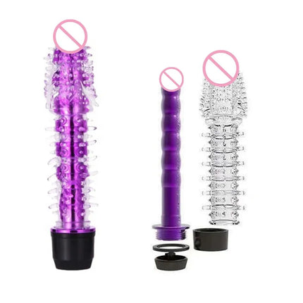 New G Spot Stimulator Vibrator Women Realistic Jelly Vibrating Dildo With Thorn Dragon Beard Small Bald Vibrator Wand Adult Toys