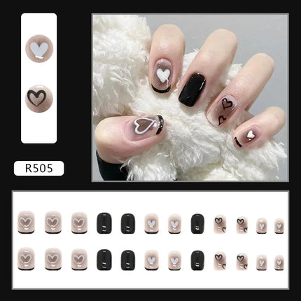 Cool Ash 24 Pcs Press on Nails Pink Nail polish Glossy Artificial Finger Manicure Reusable False Nails for Women