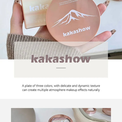 Diamond flash high-gloss powder, three-dimensional luster, natural water glow, one count brightens the entire face