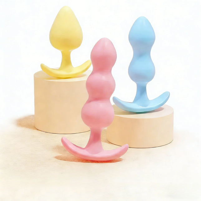 3pc/Set Silicone Butt Plug Ease-in - Anal Plugs Training Set Expandable Beginner Anal Beads Beginner Soft Silicone Anal Plugs