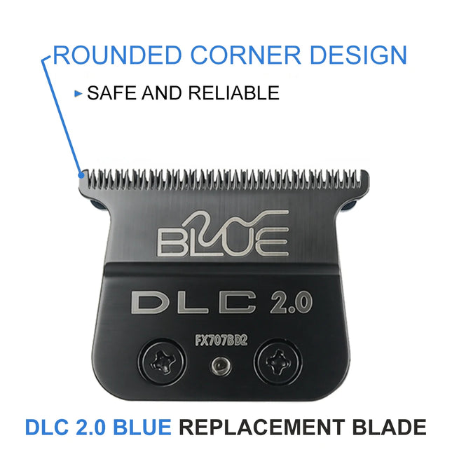 Compatible BabylissPRO 707Z JUCAI F7878 Professional Barber Trimmer Replacement Carbon Steel DLC Blade Blue Moving Blade