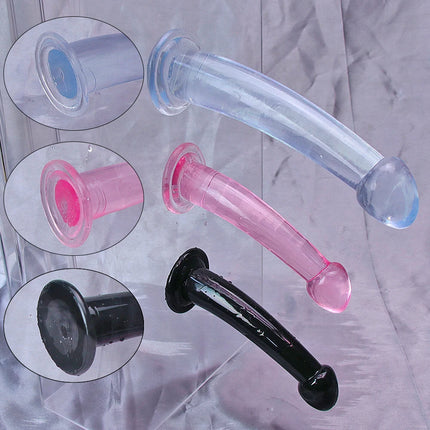 Cheap 4Sizes TPE Transparent Anal Plug Jelly Dildo Sex Toys for Man Woman Suction Cup Cock Vaginal Masturbation Soft Small Penis