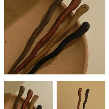Vintage Wood Hair Sticks for Women 집게핀 Hair Accessories Chinese Style Hairwear Hairpins Jewelry Украшения Для Волос 비녀