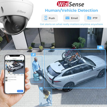 Dahua brand Dome IR IP Camera 8MP 4MP WizSense Perimeter Protection SMD Plus IP67 IK10 Black White